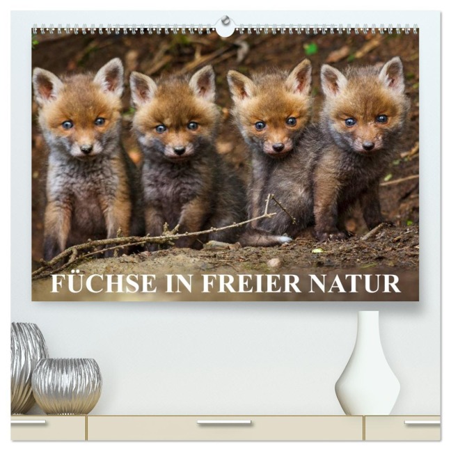 Füchse in freier Natur (hochwertiger Premium Wandkalender 2026 DIN A2 quer), Kunstdruck in Hochglanz - Ulrich Hopp
