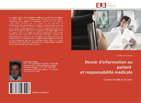 Devoir d'information au patient et responsabilité médicale - Guillaume Visseaux