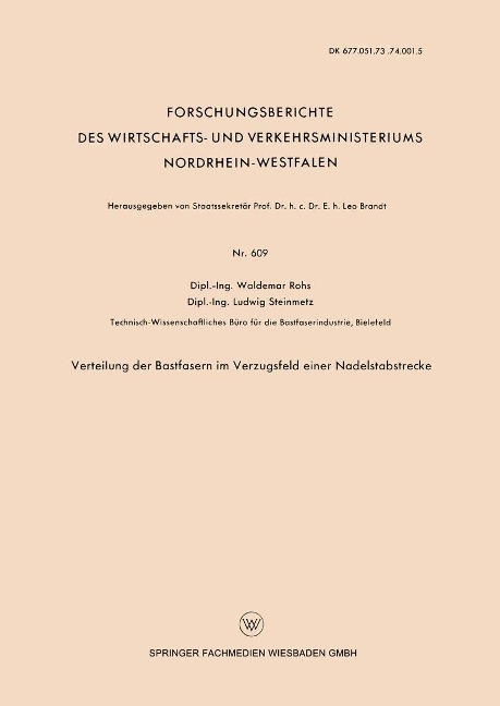 Verteilung der Bastfasern im Verzugsfeld einer Nadelstabstrecke - Waldemar Rohs
