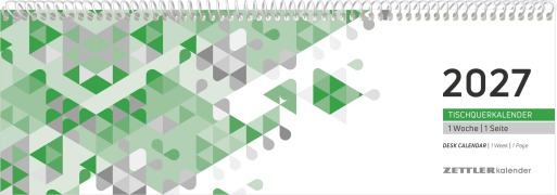 Cover-Bild zum Titel 'Tischquerkalender 1W/1S grün 2027' von ''