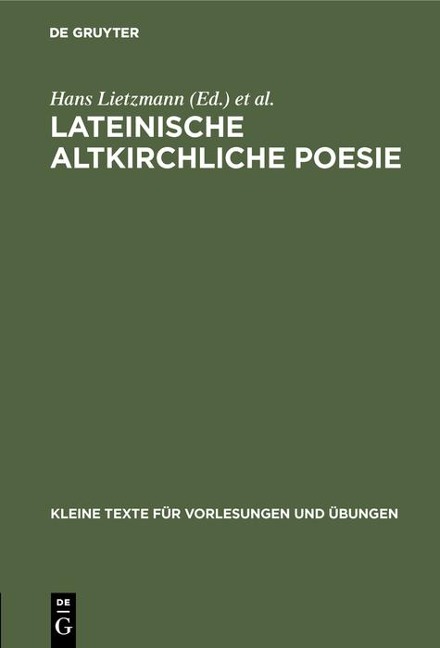 Lateinische altkirchliche Poesie - 