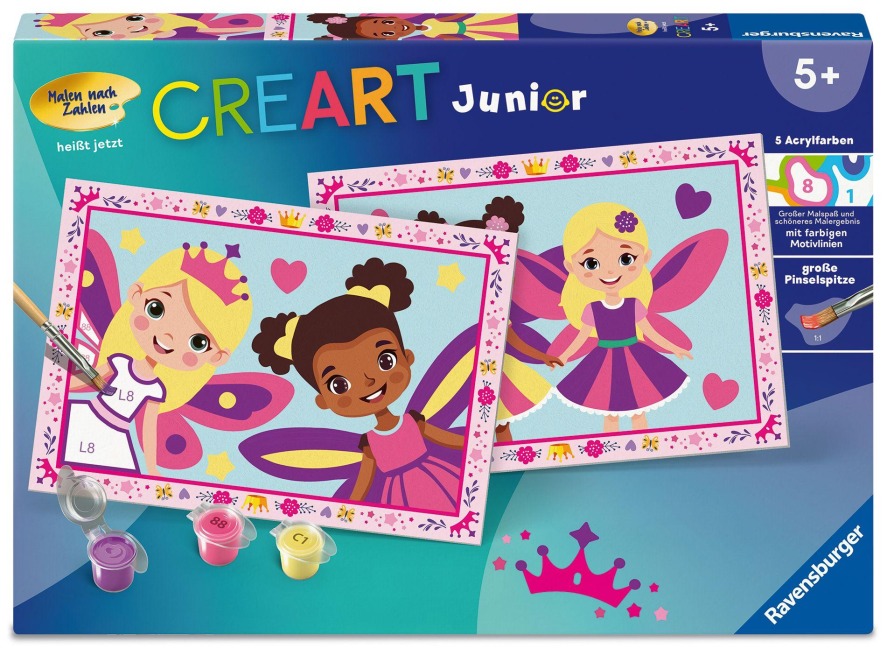 CreArt, Malen nach Zahlen Junior - Feen-Prinzessinnen - 