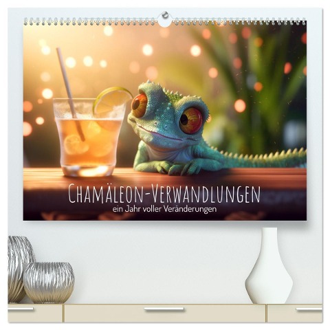 Chamäleon-Verwandlungen. Ein Jahr voller Veränderungen (hochwertiger Premium Wandkalender 2025 DIN A2 quer), Kunstdruck in Hochglanz - Artefacti Artefacti