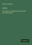 Cover-Bild zum Titel 'Galilée' von 'Henri de L'Épinois'