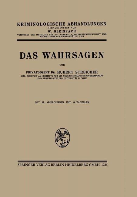 Das Wahrsagen - Hubert -J. Streicher