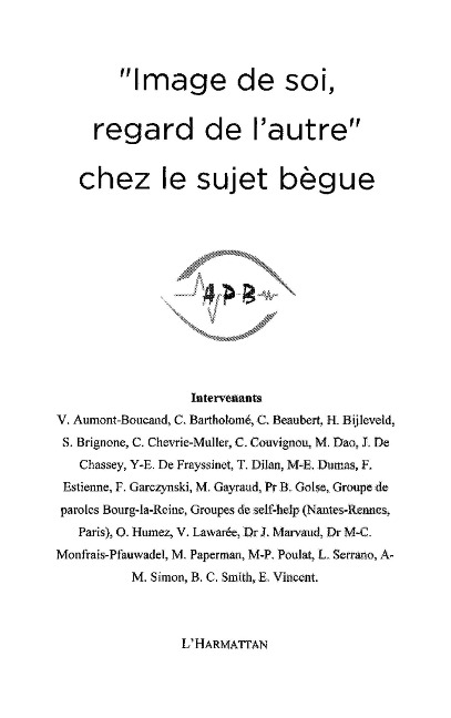 image de soi, regard de l'autre chez le sujet bEgue - Michel Prum