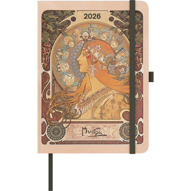 Alfons Mucha 2026 - Buchkalender - Taschenkalender - Kunstkalender - 16x22 - 