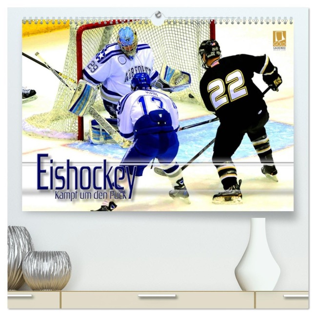 Eishockey - Kampf um den Puck (hochwertiger Premium Wandkalender 2026 DIN A2 quer), Kunstdruck in Hochglanz - Renate Bleicher