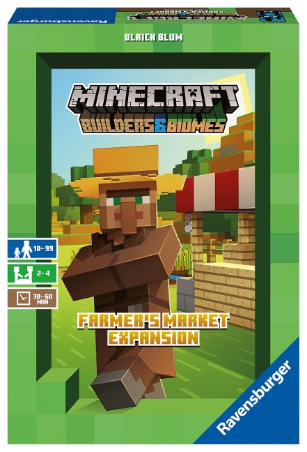 Ravensburger 26869 - Minecraft Builders & Biomes Farmers Market Expansion - Erweiterung zum Brettspiel Minecraft Builders & Biomes , Spiel für Erwachsene und Kinder ab 10 Jahren, für 2-4 Spieler - Ulrich Blum