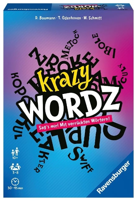 Ravensburger 26837 - Krazy Wordz - Gesellschaftsspiel für die ganze Familie, Spiel für Erwachsene und Kinder ab 10 Jahren, Partyspiel für 3-8 Spieler - mit 240 Spielkarten - Thomas Odenhoven, Michael Schmitt, Dirk Baumann