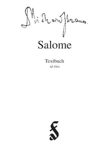 Salome. Libretto - Richard Strauss
