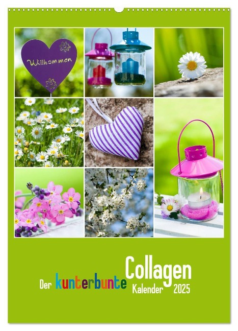 Der kunterbunte Collagen Kalender (Wandkalender 2025 DIN A2 hoch), CALVENDO Monatskalender - Judith Dzierzawa