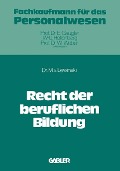 Cover-Bild zum Titel 'Recht der beruflichen Bildung' von 'Manfred V. Lewinski'
