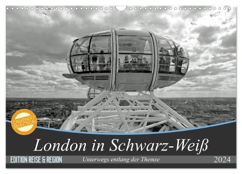 London in Schwarz-Weiß (Wandkalender 2024 DIN A3 quer), CALVENDO Monatskalender - Frank Brehm (Frankolor. De)