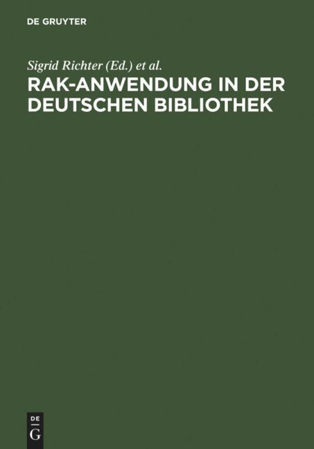RAK-Anwendung in der Deutschen Bibliothek - 