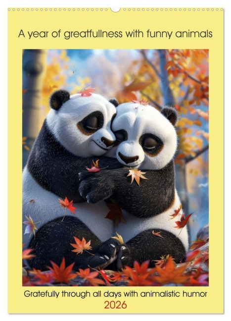 A year of greatfullness with funny animals (Wall Calendar 2026 DIN A2 portrait), CALVENDO 12 Month Wall Calendar - Peter Ruebsamen