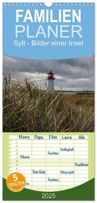 Familienplaner 2025 - Sylt - Bilder einer Insel mit 5 Spalten (Wandkalender, 21 x 45 cm) CALVENDO - Klaus Hoffmann