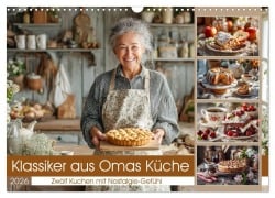 Cover-Bild zum Titel 'Klassiker aus Omas Küche - Zwölf Kuchen mit Nostalgie-Gefühl (Wandkalender 2026 DIN A3 quer), CALVENDO Monatskalender' von 'Mb Fotografie'
