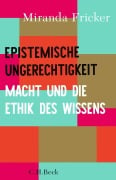 Cover-Bild zum Titel 'Epistemische Ungerechtigkeit' von 'Miranda Fricker'