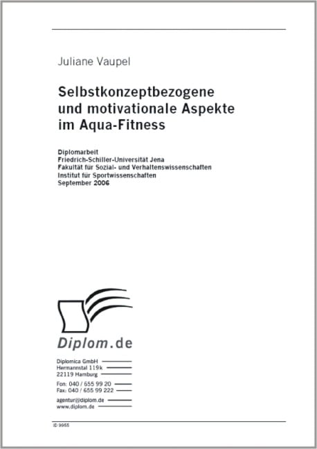 Selbstkonzeptbezogene und motivationale Aspekte im Aqua-Fitness - Juliane Vaupel