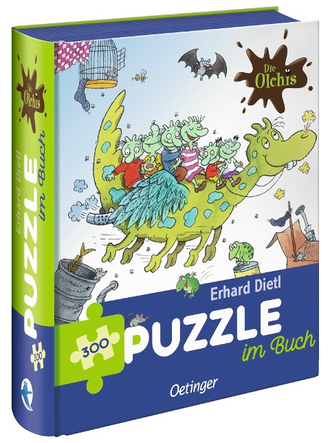 Die Olchis. Puzzle im Buch. Feuerstuhl. 300 Teile, Format 48 x 34 cm - Erhard Dietl