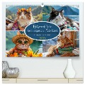 Katzen-Divas beim alpinen Fotoshoot. Extravagante Katzenmode (hochwertiger Premium Wandkalender 2025 DIN A2 quer), Kunstdruck in Hochglanz - Rose Hurley