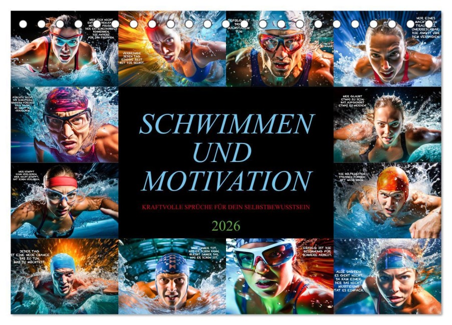 Schwimmen und Motivation (Tischkalender 2026 DIN A5 quer), CALVENDO Monatskalender - Dirk Meutzner