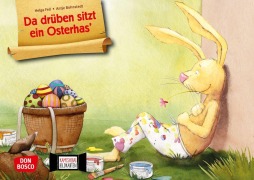 Cover-Bild zum Titel 'Da drüben sitzt ein Osterhas. Kamishibai Bildkartenset.' von 'Helga Fell'