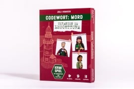 Cover-Bild zum Titel 'Codewort: Mord. Gefangen im Leuchtturm. Krimidinner-Rollenspiel und Kochbuch. Für 6 Spieler ab 12 Jahren.' von 'Juli Hemken'