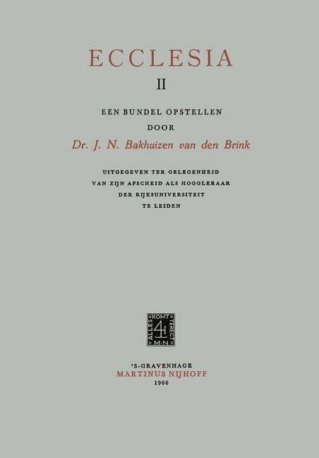 Ecclesia II - J. N. Bakhuizen Van Den Brink