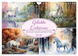 Cover-Bild zum Titel 'Geliebte Einhörner (Wandkalender 2026 DIN A4 quer), CALVENDO Monatskalender' von 'Sabine Löwer'