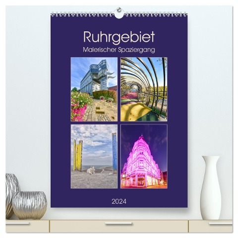 Ruhrgebiet - Malerischer Spaziergang (hochwertiger Premium Wandkalender 2024 DIN A2 hoch), Kunstdruck in Hochglanz - Bettina Hackstein
