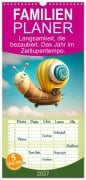 Cover-Bild zum Titel 'Familienplaner 2027 - Langsamkeit, die bezaubert. Das Jahr im Zeitlupentempo. mit 5 Spalten (Wandkalender, 21 x 45 cm) CALVENDO' von 'Artefacti Artefacti'