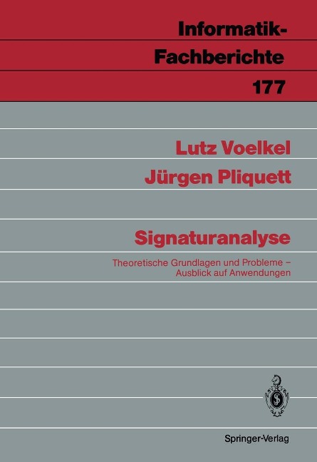 Signaturanalyse - Lutz Voelkel, Jürgen Pliquett