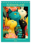 Cover-Bild zum Titel 'Katzenkunst. Künstlerische Paintings im modernen Folk-Stil (Tischkalender 2026 DIN A5 hoch), CALVENDO Monatskalender' von 'Rose Hurley'