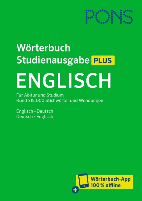 PONS Wörterbuch Studienausgabe Plus Englisch - 