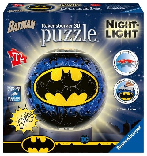 Nachtlicht - Batman 3D Puzzle-Ball 72 Teile - 