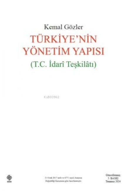 Türkiyenin Yönetim Yapisi - Kemal Gözler