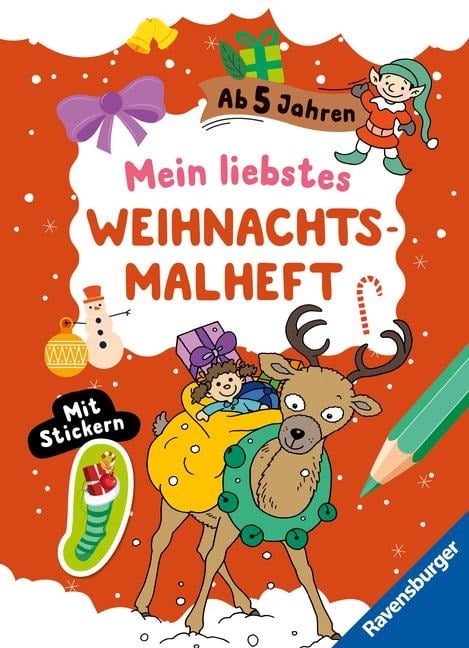 Mein liebstes Weihnachtsmalheft mit Stickern ab 5 - 