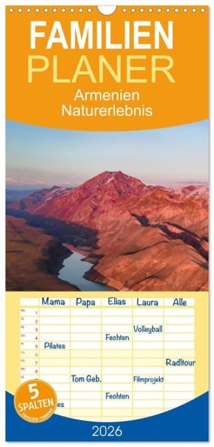 Familienplaner 2026 - Armenien - Ein wunderschönes Naturerlebnis. mit 5 Spalten (Wandkalender, 21 x 45 cm) CALVENDO - M. Scott