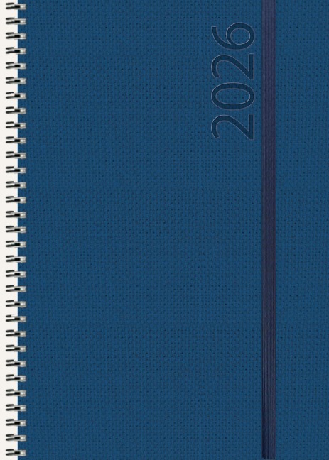 Buchkalender Wochentimer Spirale dunkelblau 2026 - 