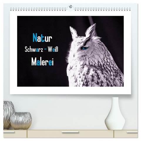 Natur schwarz - weiß Malerei (hochwertiger Premium Wandkalender 2025 DIN A2 quer), Kunstdruck in Hochglanz - Tanja Riedel