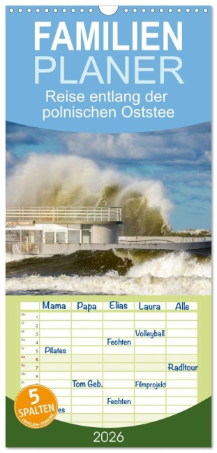 Familienplaner 2026 - Reise entlang der polnischen Oststee mit 5 Spalten (Wandkalender, 21 x 45 cm) CALVENDO - Oliver Nowak