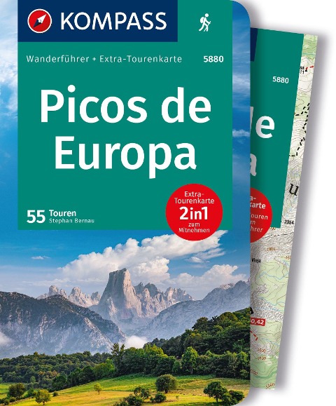 KOMPASS Wanderführer Picos de Europa, 55 Touren mit Extra-Tourenkarte - Stephan Bernau