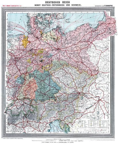 Historische Karte:  Deutsches Reich - Deutschland, um 1903 (plano) - 