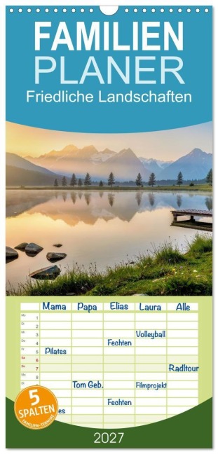 Familienplaner 2027 - Friedliche Landschaften mit 5 Spalten (Wandkalender, 21 x 45 cm) CALVENDO - Torsten Irmer