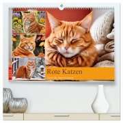 Rote Katzen (hochwertiger Premium Wandkalender 2026 DIN A2 quer), Kunstdruck in Hochglanz - Steffani Lehmann