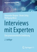 Cover-Bild zum Titel 'Interviews mit Experten' von 'Alexander Bogner, Beate Littig, Wolfgang Menz'