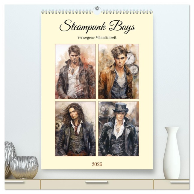 Steampunk Boys. Verwegene Männlichkeit (hochwertiger Premium Wandkalender 2026 DIN A2 hoch), Kunstdruck in Hochglanz - Rose Hurley