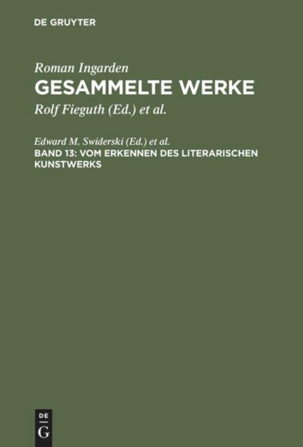 Vom Erkennen des literarischen Kunstwerks - 